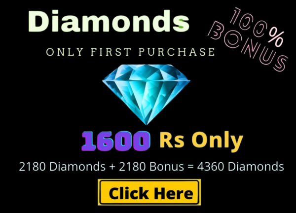 Top Up 2180 Diamonds + 2180 Bonus = 4360 💎